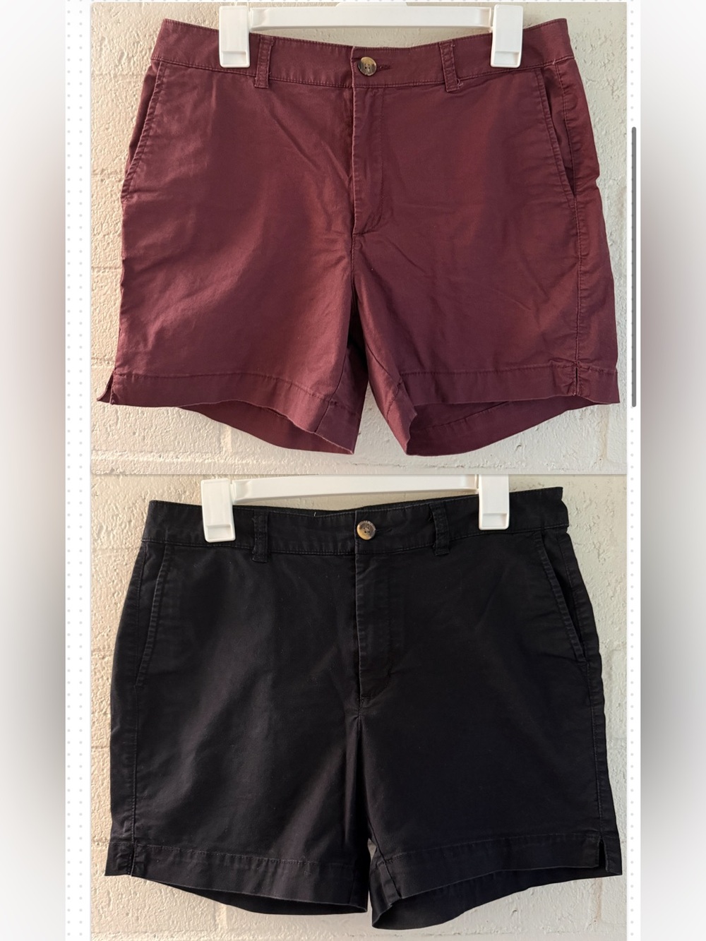Old Navy Women's Plum and Black Cotton Shorts set of 2